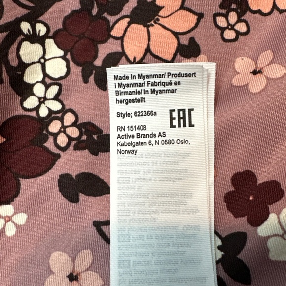 Kari Traa Base Layer Set Women's XL Extra Large Pants Top Floral Pink 622366a - Picture 8 of 15